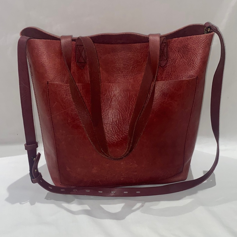 Madewell Deep Red Leather Tote